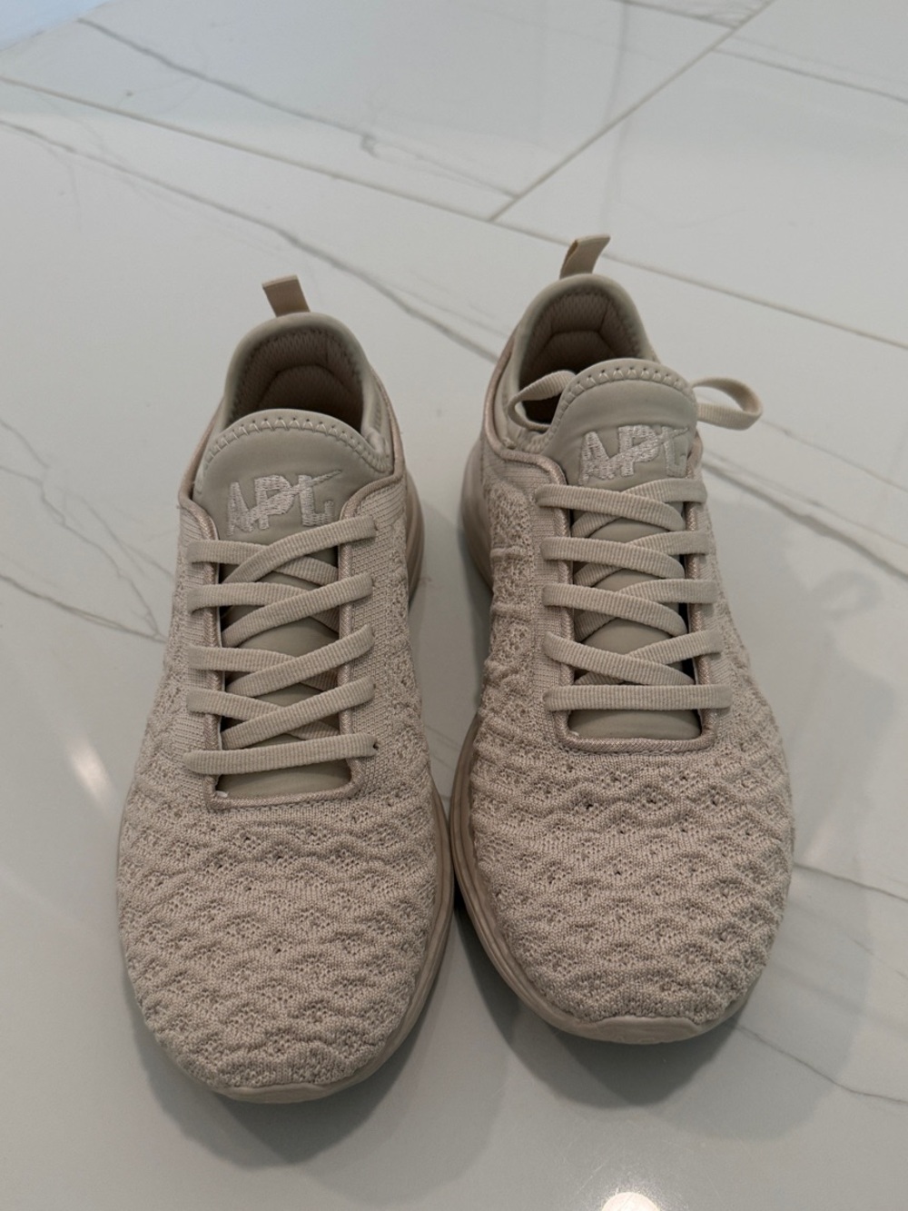 APL Women's Knit Athletic Sneakers in Beige/Cream